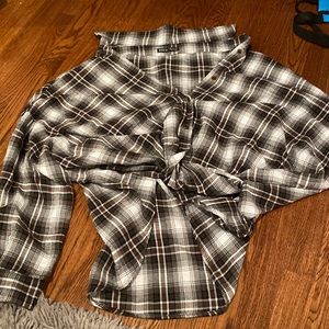 Flannel with tie in front